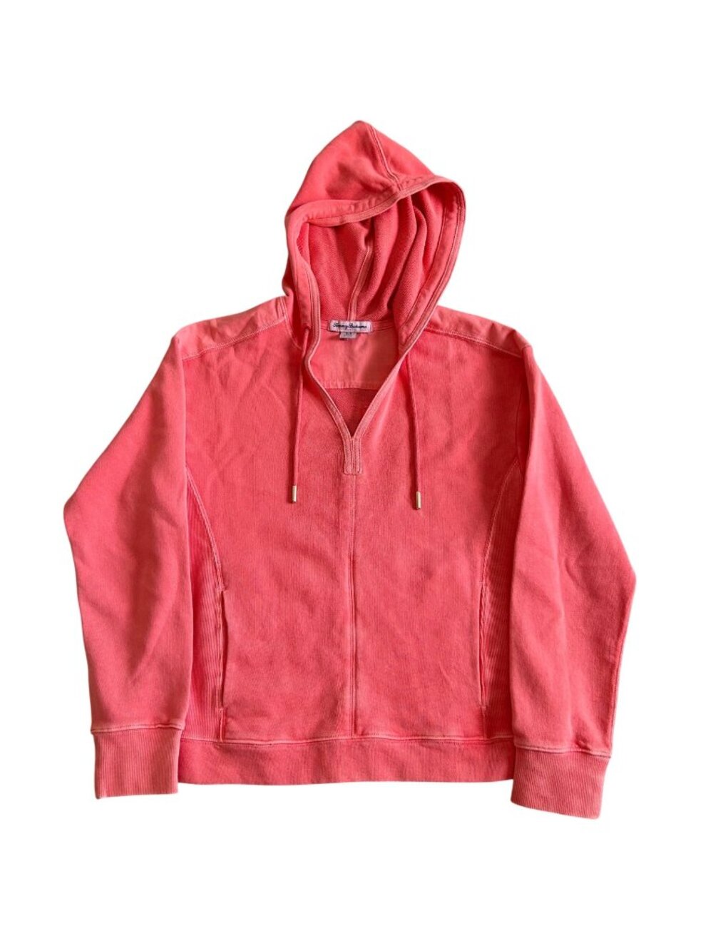 Tommy Bahama Coral Hoodie Womens Sz Small Lightweight Pullover With Pockets